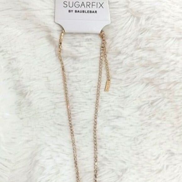 SUGAR FIX By BaubleBar Gold Crystal Baguette Collar Necklace - NEW!!! - Picture 5 of 9
